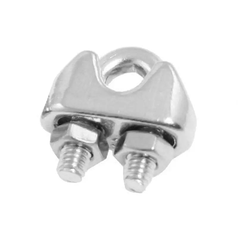 AT63 304 Stainless Steel Wire Rope Clip Saddle Clamp Cable Clip 3mm 50 Pcs for Marine Ship