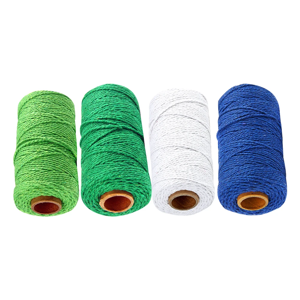 

Colored Cotton Rope 10Mx2mm Durable Braided Weather Resistant Camping Clothesline Wrapping Craft Sewing Accessories