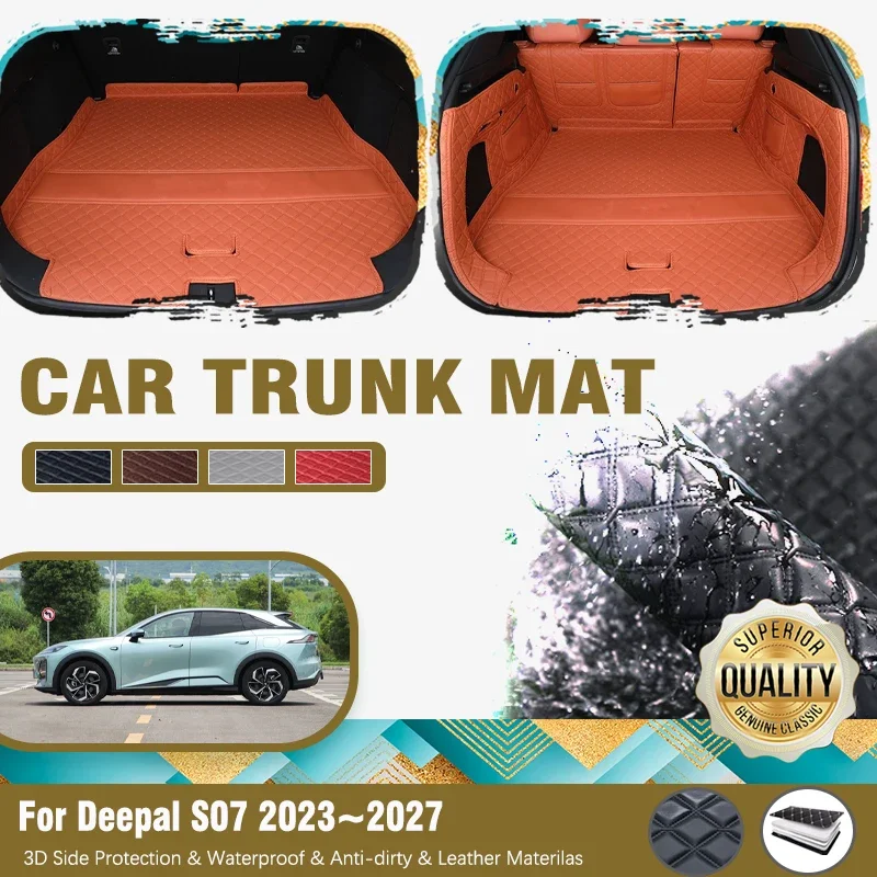 Samochodowe tylne maty bagażnika do Deepal S07 S7 2023 2024 2025 2026 2027 Skórzane pokrowce Cargo Liner Boot Carpets Auto Interior Accessories