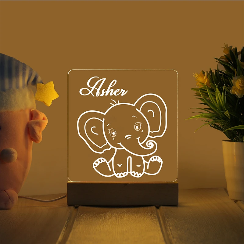 Personalized Name Night Light 1st Birthday favor custom lamp for baby shower unique night light for nursery Kids room decor