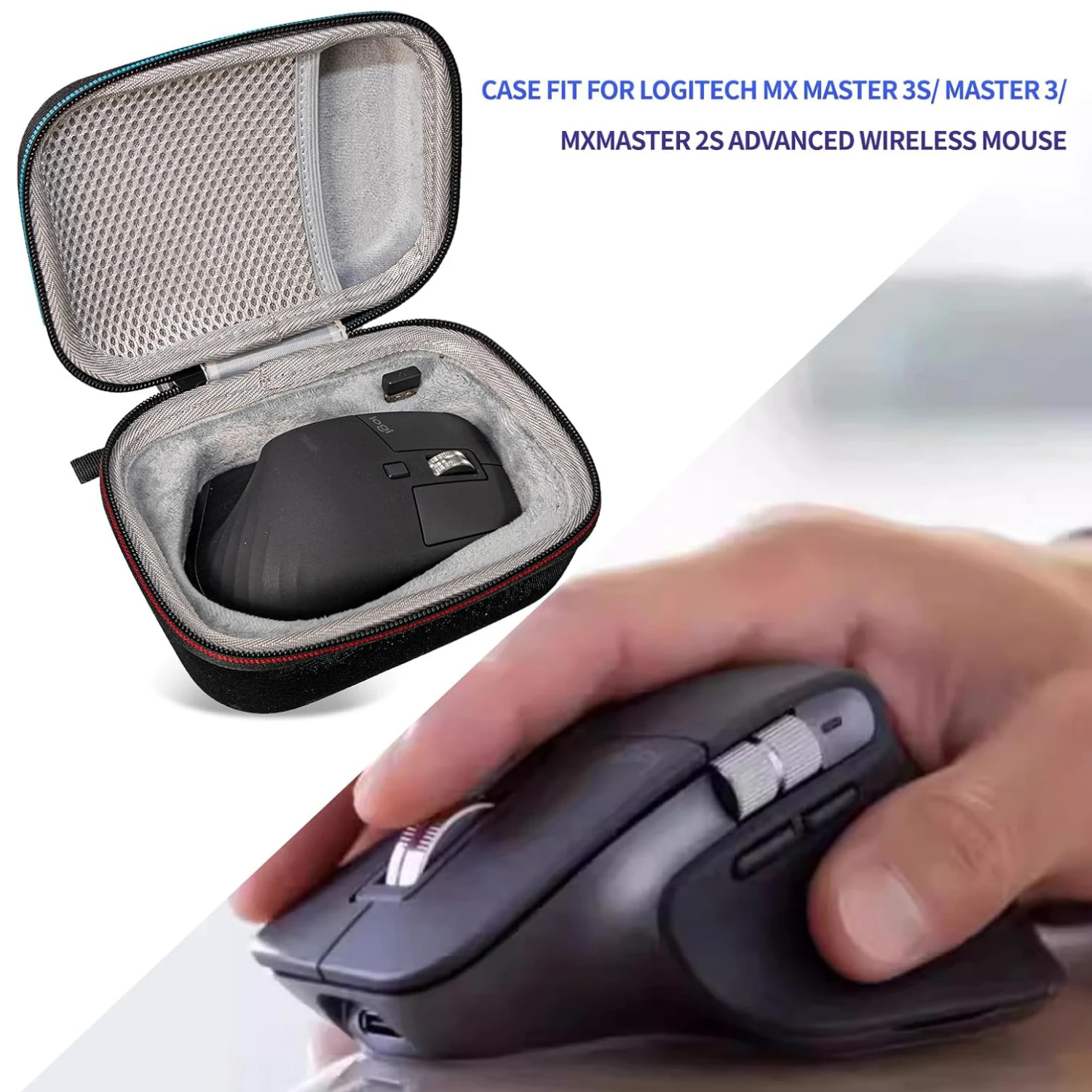 Zopreore rígido eva caixa de viagem ao ar livre saco armazenamento caso para logitech mx master 3s/master 3/mx master 2s avançado mouse sem fio