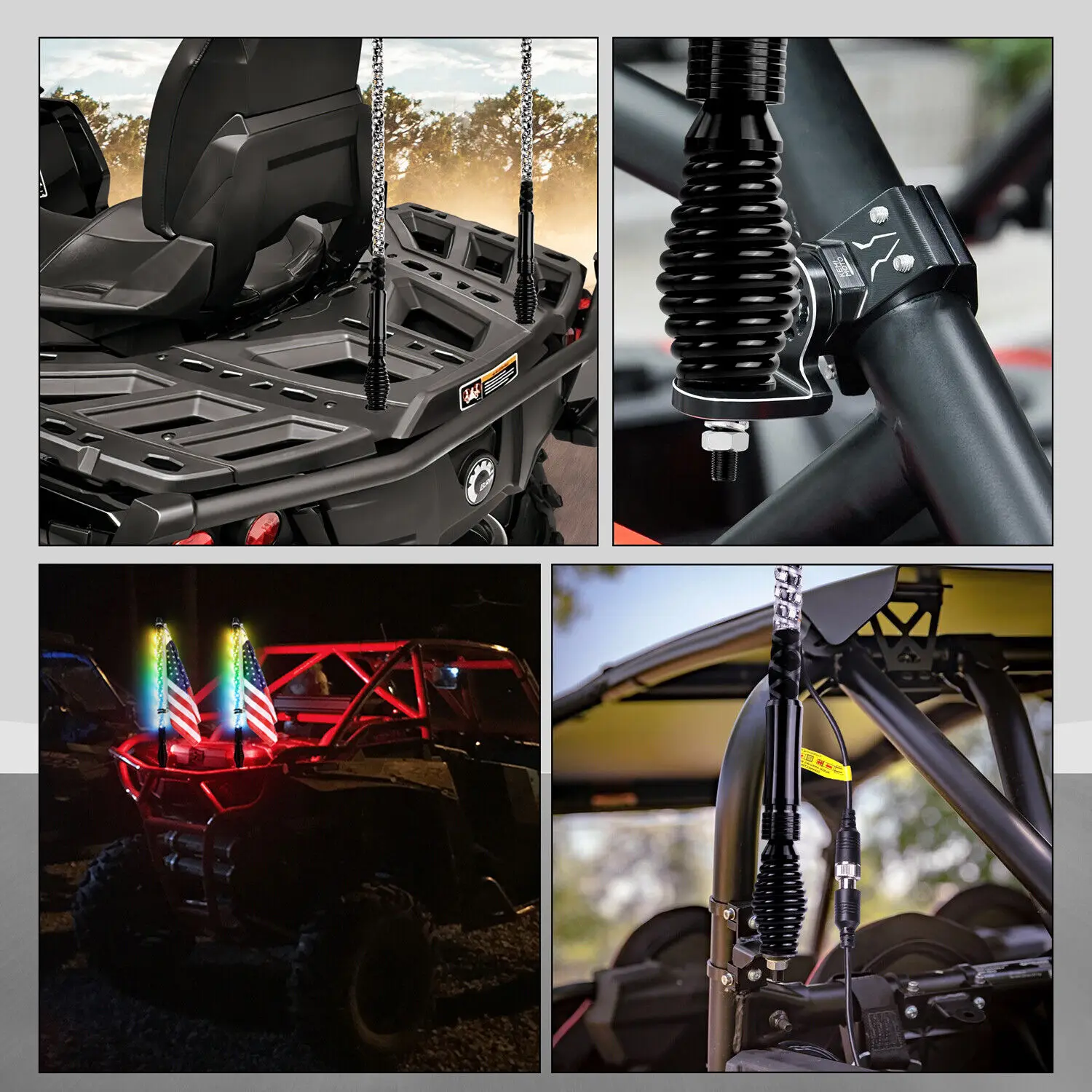 

UTV Whip Lights Spring LED Mounting Base Quick Release Flag Mount Bracket For Polaris RZR XP Can-Am Maverick X3 ATV Boat Offroad