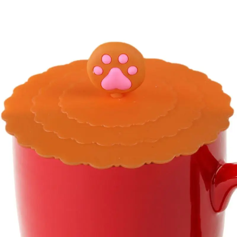 Silicone Cup Lid Creative Round Mug Cover Leak Proof Round Shape Reusable Tea Coffee Leak-Proof Cup Lid Cup Accessories