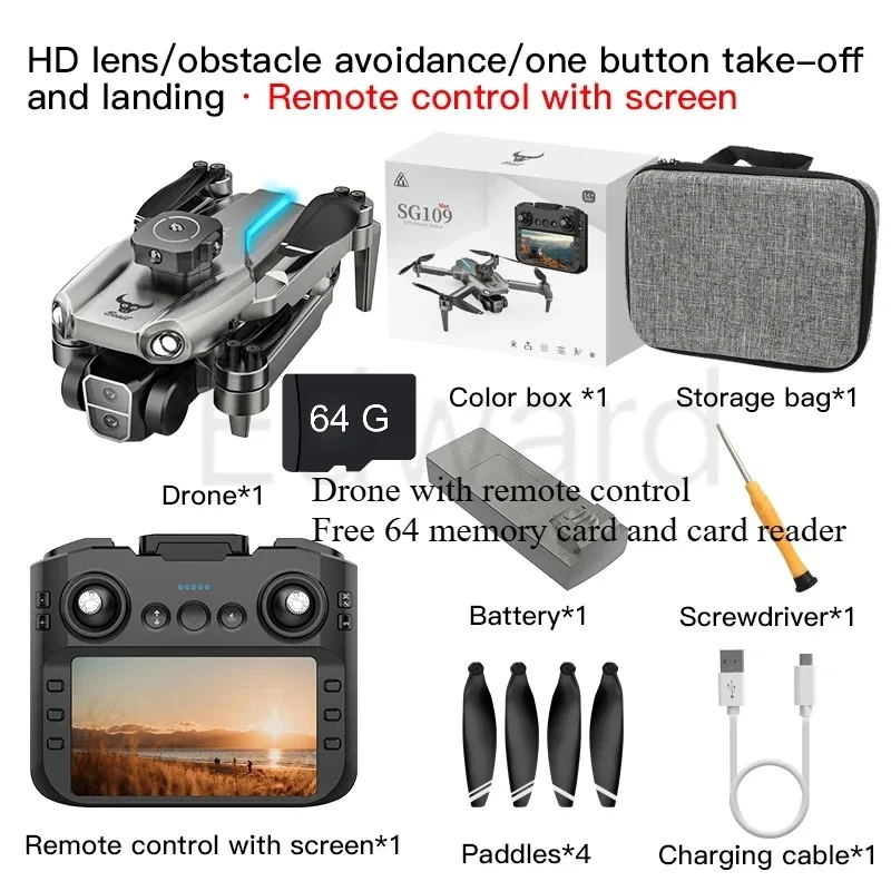 

SG109 MAXMini GPS Brushless Motor HD Dual Camera Aerial Photography Quadcopter Obstacle Avoidance Foldable Drones Kids Toys