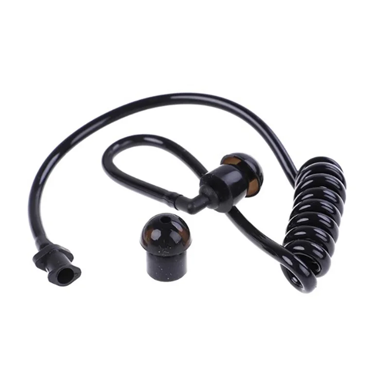 Black Radio Earpiece Headset Spring Air Tube Replacement Walkie Talkie Earphone Coil Acoustic Air Tube Earplug Replacement
