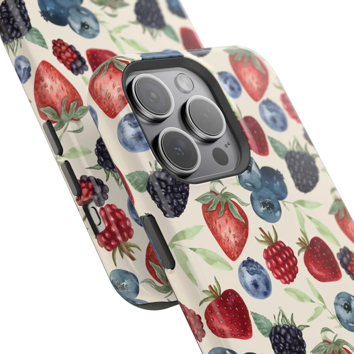 Rural Blueberry Luxury Design Phone Case for iPhone 17 16 15 14 13 12 11 7 8 Air Pro Max Plus Luxury Double-layer Back Cover