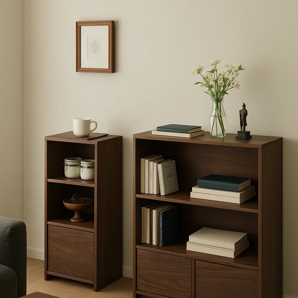 

‌ Модульный открытый книжный шкаф, сервант из орехового дерева, напольная настенная полка для хранения, многофункциональный классический органайзер для прихожей