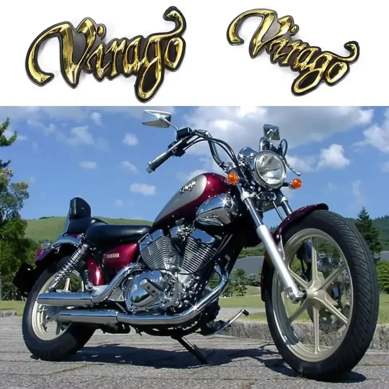 НОВАЯ 1 пара наклеек на бензобак золотого цвета для YAMAHA VIRAGO XV125 250 400 535 700, декоративные наклейки с эмблемой мотоцикла