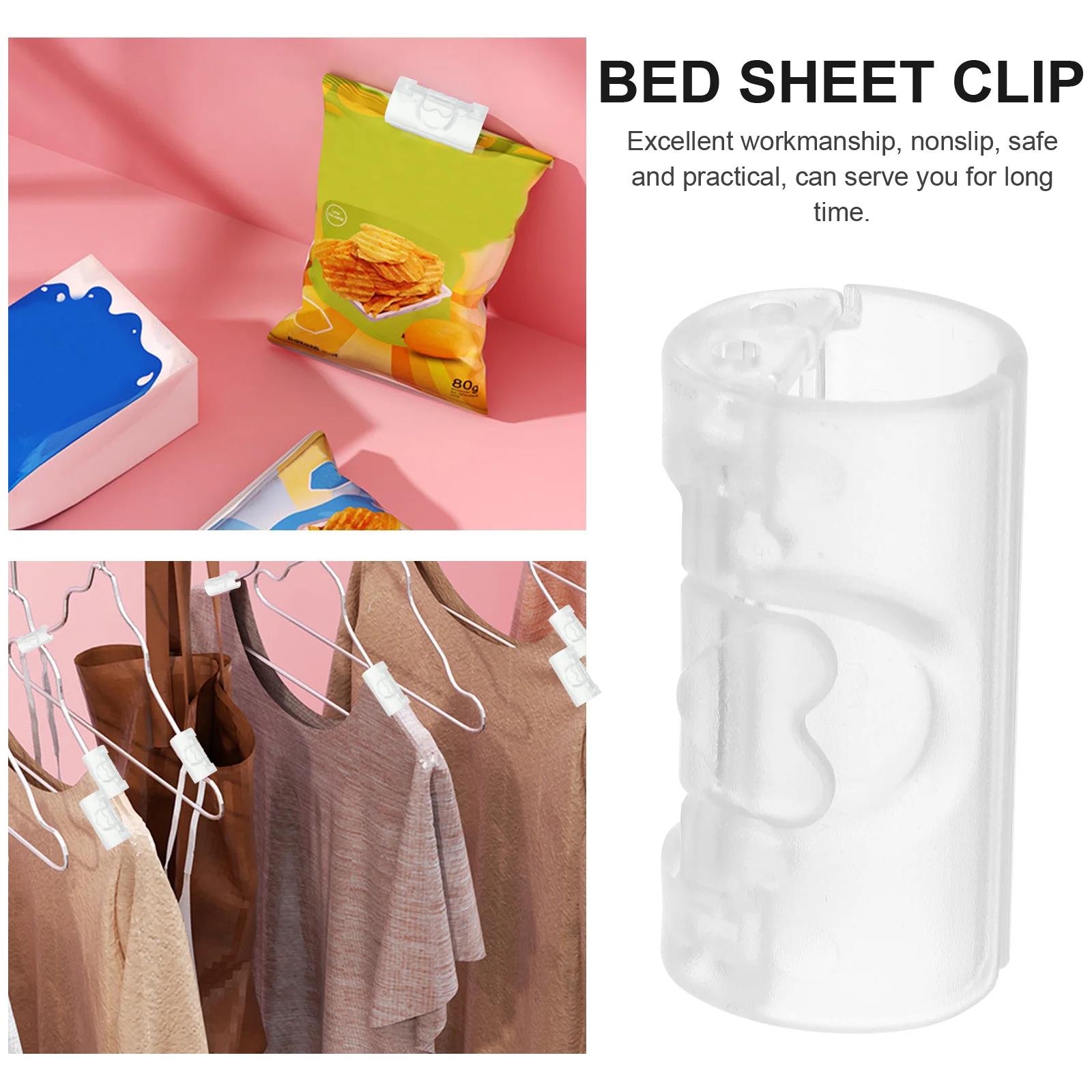 

20pcs Bed Sheet Clamps Fixing Clips Sealing Quilt Cover Sofa Mat Holder Transparent ABS Material Nonslip Home Hotel Use