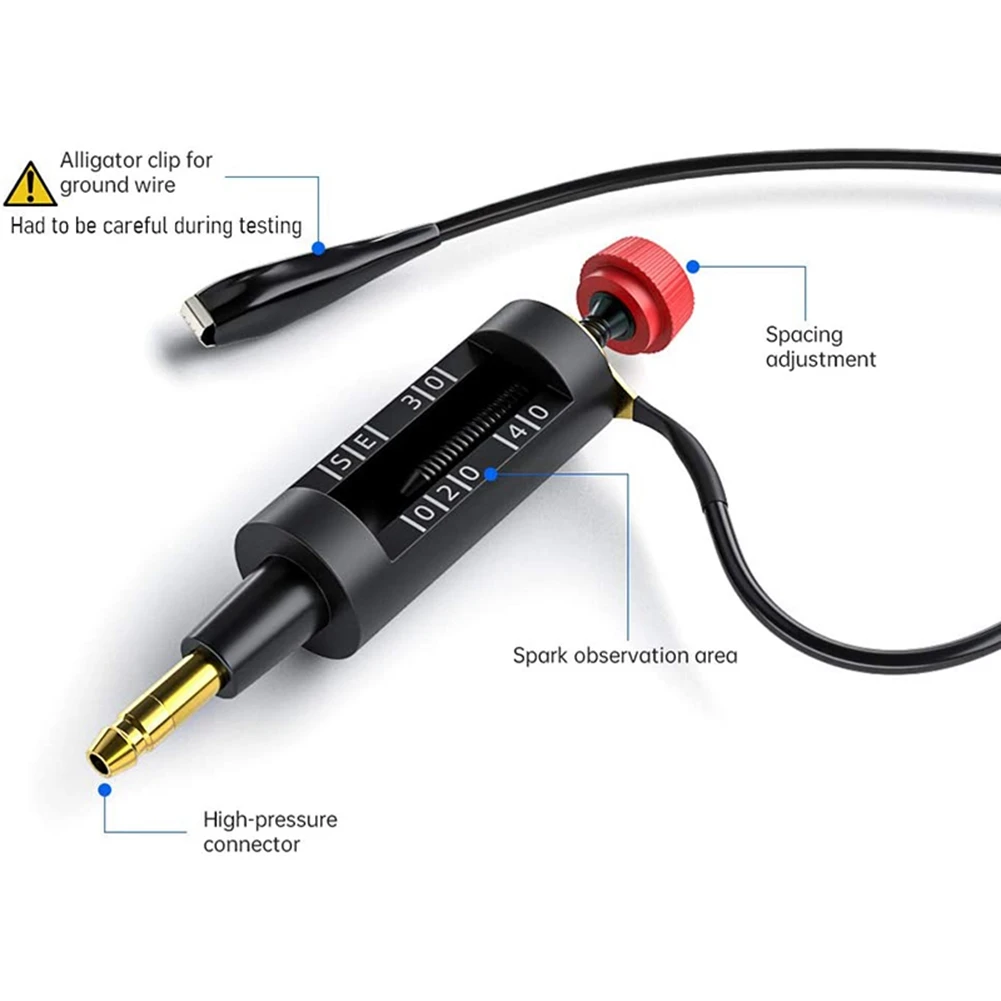 Spark Plug Tester Adjustable Ignition Coil Tester Coil-on Plug Ignition Spark Circuit Tester Autos Diagnostic Test Tool