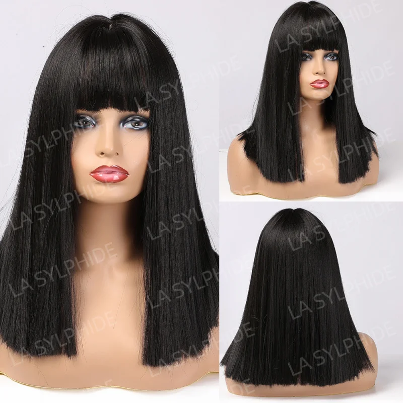 

New European and American fashion Halloween cosplay , medium-length straight hair full wig