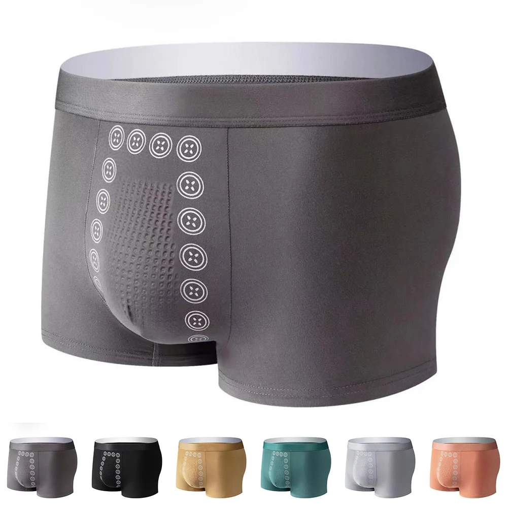 กางเกงชั้นในผ้าไหมบุรุษกางเกงบ็อกเซอร์สีทึบไร้รอยต่อระบายอากาศได้สบาย