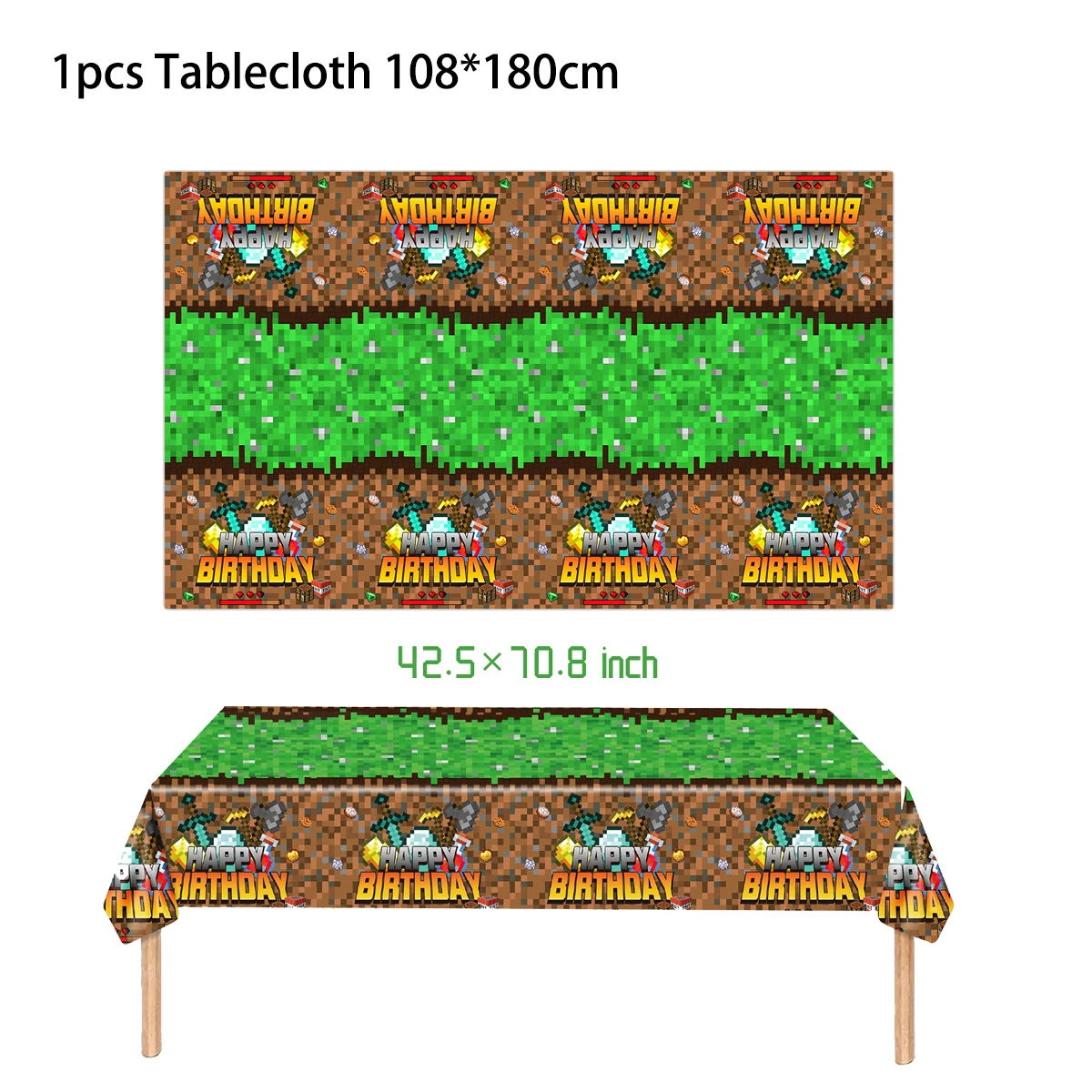 تعدين صياغة بكسل لعبة الطرف الديكور أدوات المائدة القابل للتصرف ورقة لوحة مفرش المائدة بالون حفلة عيد ميلاد تفضل الديكور