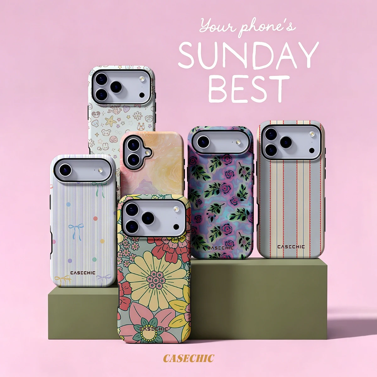 Pastel Retro Blooms Case for Samsung Galaxy S26 S25 S24 S23 Ultra Drop Resistant Glossy Dual-Layer Cover CaseChic