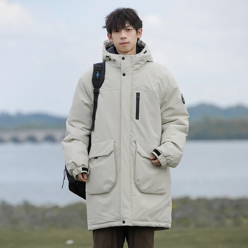 

Winter Coat Fashion Designer New Brand Men Parka Jacket Thick Casual Fashion Long Windbreaker Hooded Bubble Coats Mens Clothes