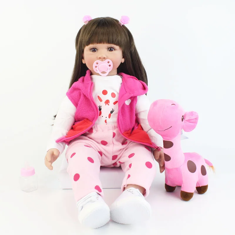 60cm Long Hair Princ Doll Toy Reatic Baby Reborn Simulation Walking Figure Collectible Model ex over 3 Years Old