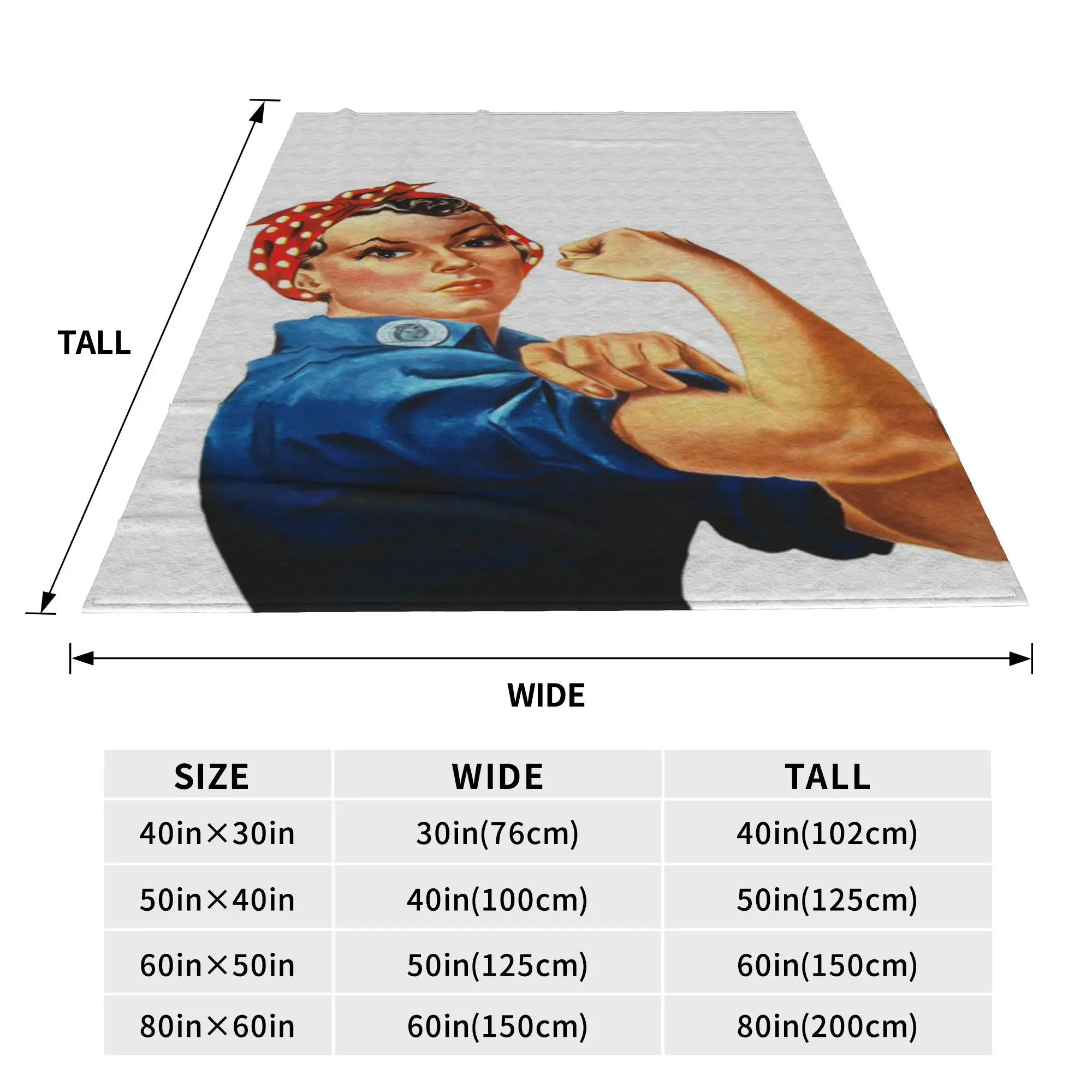 Rosie the Riveter Custom Travel Warm An Ultra-Soft Micro Fleece Blanket