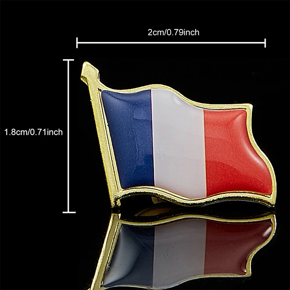 French Flag Epoxy Lapel Pin Badge/Brooch France Tricolore Rebublique Francaise Pins Decoration