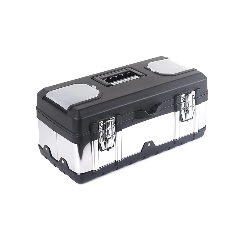 

Портативный ящик для инструментов из нержавеющей стали — пластиковый ящик для инструментов, 17-дюймовый ящик для инструментов для бытовой техники с двойным ящиком для хранения с ручкой