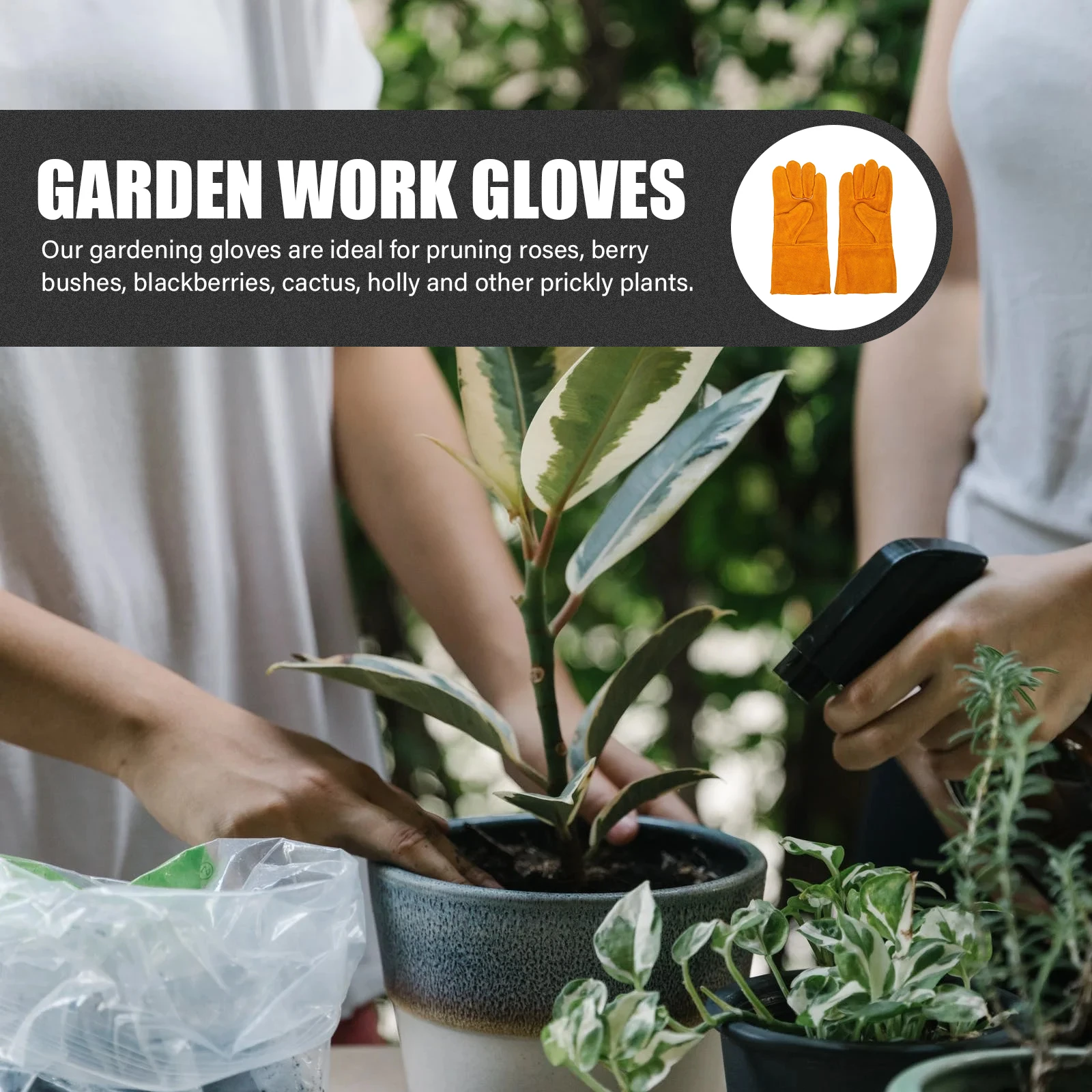 

1Pair Durable Garden Work Gloves Anti Wear Breathable No Odor Protective for Pruning Roses Cactus Gardening Garden Work Gloves