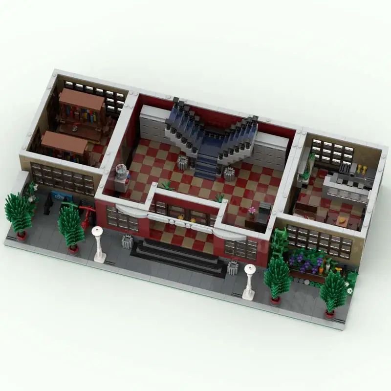 MOC 市モジュラースクールクリエイティブ建築ビルディングブロック組立レンガ装飾装飾品子供記念おもちゃ