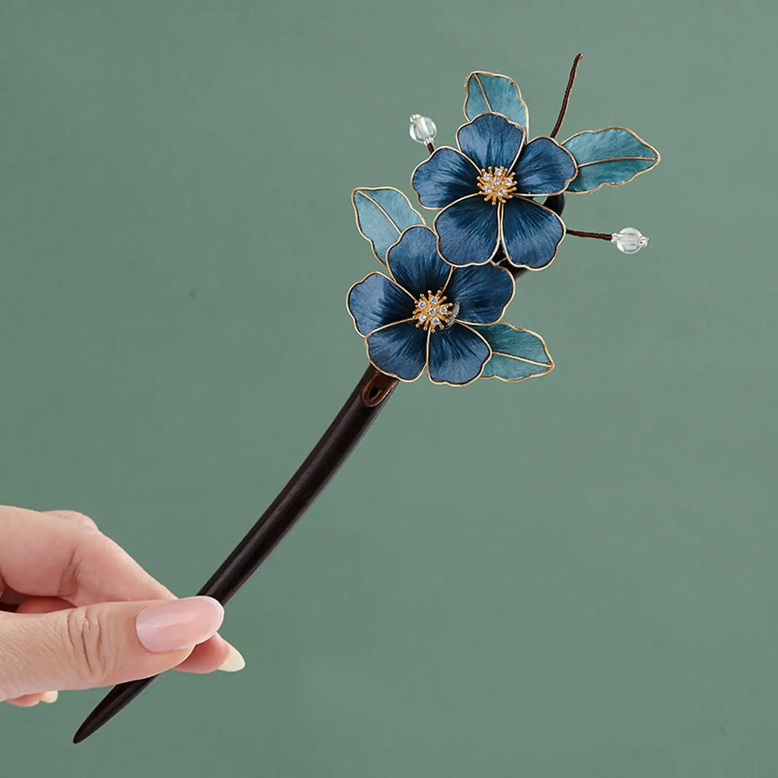 Decorative Floral Hair Stick For Women, Sleek Finish Long Hair Pin, Artistic Accent Styling Tool For Daily Buns And Updos sc260915170559549509714