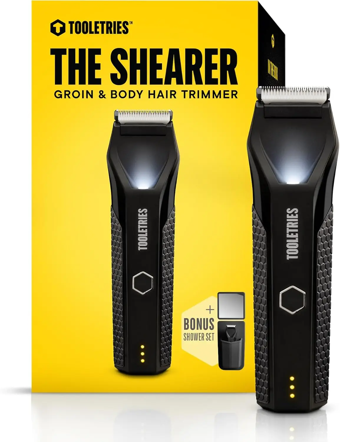 

Waterproof Electric Body Hair Trimmer for Men, Rechargeable with Shower Kit - Black