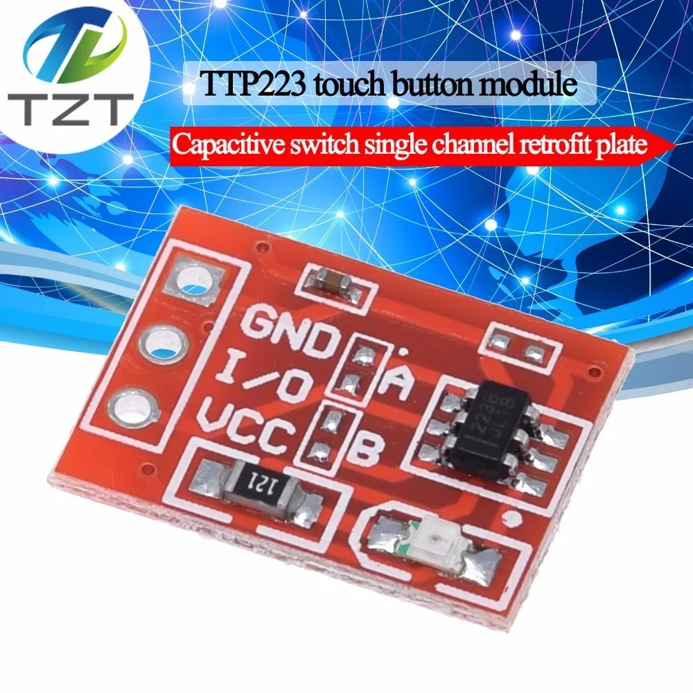 TZT TTP223 Touch Key Switch Module Touching Button Self-Locking/No-Locking Capacitive Switches Single Channel Reconstruction