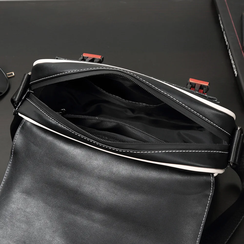 Modische Karierte Umhängetasche für Herren, Modische Schultertasche mit Blumenmuster, Herren-Umhängetaschen, Crossbody-Tasche, Quadratische Handtaschen für Männer – Detail 16