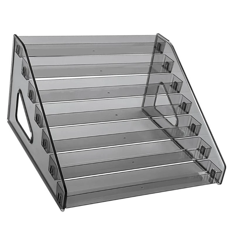 

652F Clear Acrylic Display Stand with Multiple Tiers Practical Gray Acrylic Display Shelf for Sunglasses