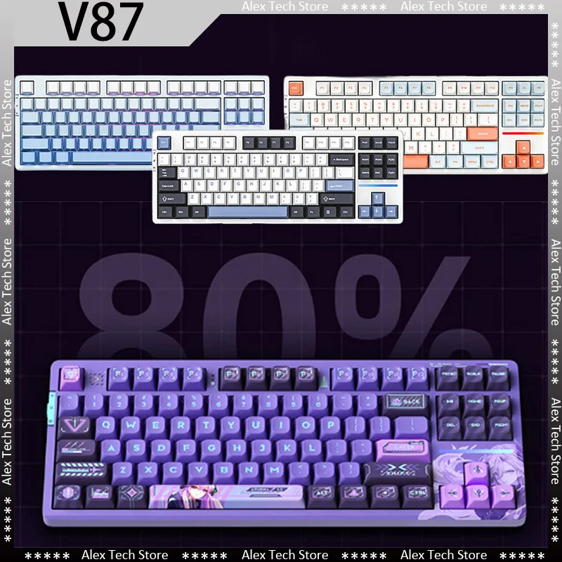 

VGN V87 Mechanical Keyboard Wireless Three-Mode Bluetooth 2.4G 87 Key Hot Swap PBT RGB Office Gamer Pc Gaming Keyboards Gift