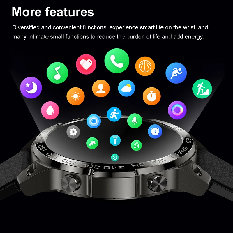 MAOYUAN New Smart Watch AMOLED HD Large Screen 1.43-inch Bluetooth Call 400mAh Battery Sports and Fitness Tracker Men's Watch