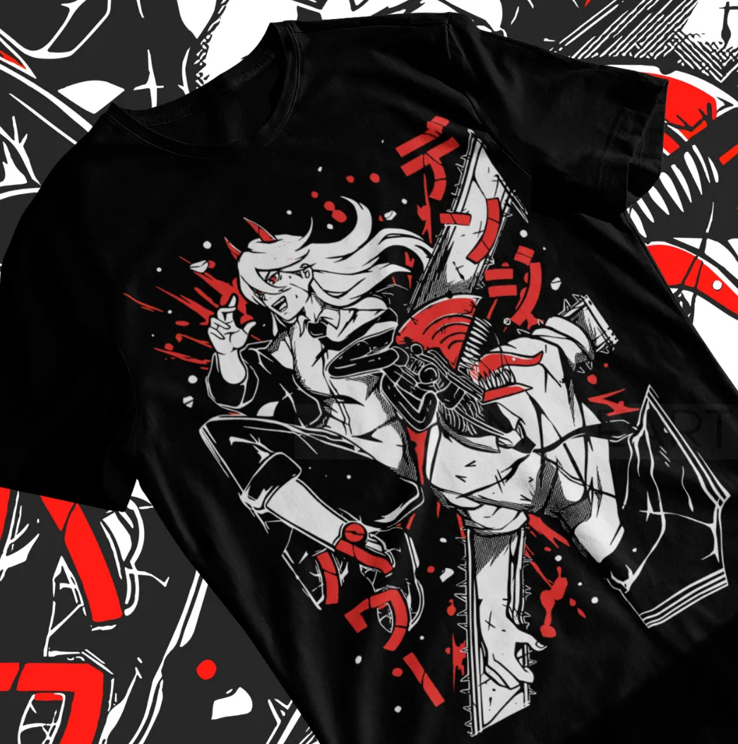 Chainsaw Man T-Shirt Anime CSM Denji Power Makima Black Shirt Soft Tee All Sizes