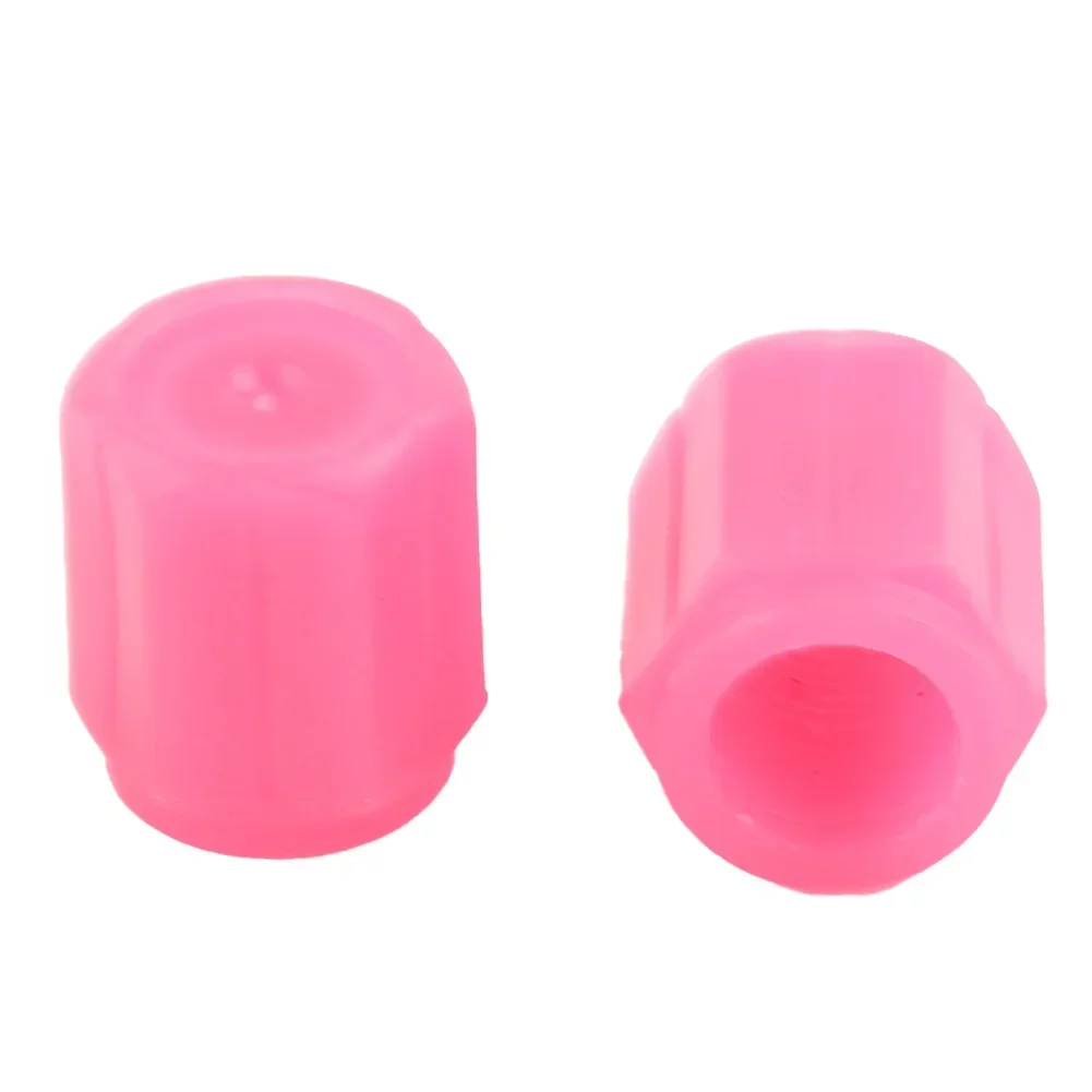 4Pcs Luminous Valve Cap Universal Glowing Dark Fluorescent Car Motorcycle Bicycle Wheel Styling Tire Valve Cover Pink Car Decor