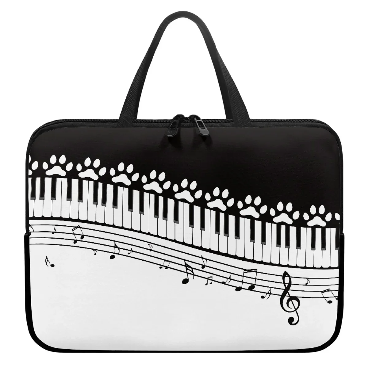 2024 borsa per Tablet portatile universale da viaggio nota musicale pianoforte Creative Dog Paw Design borsa per Laptop custodia per PC custodia per il trasporto