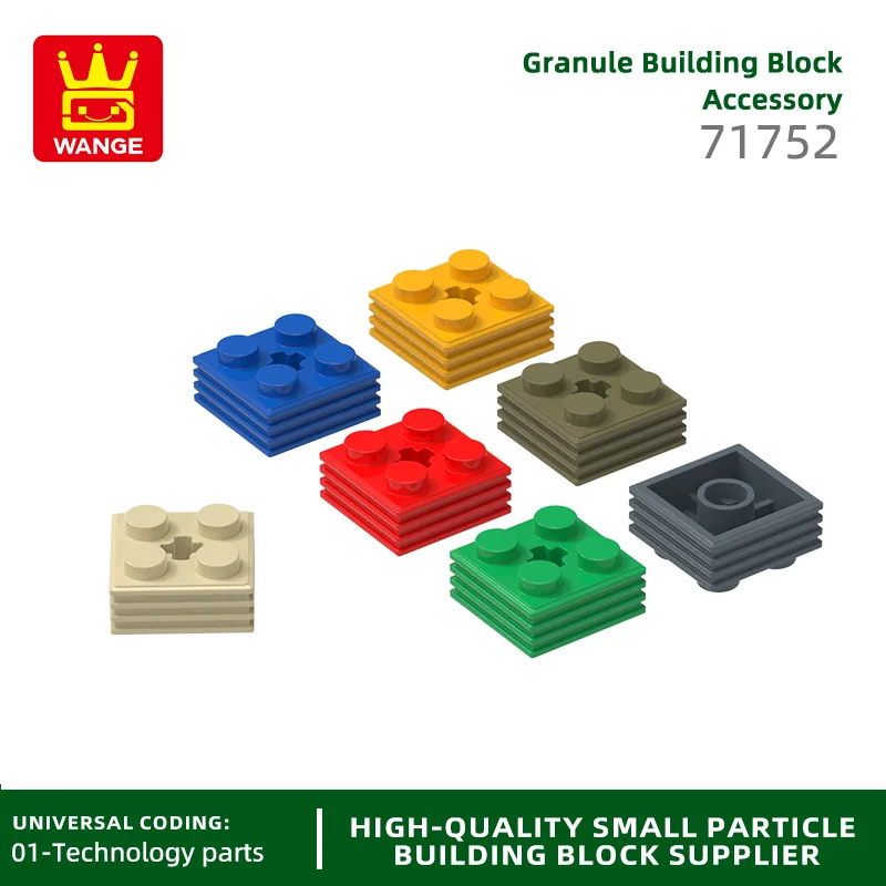 WANGE 71752 100g/117PCS 2x2 Striped Shaft hole Building Blocks Moc Accessories Compatible with Brick Toys Children Gift Box