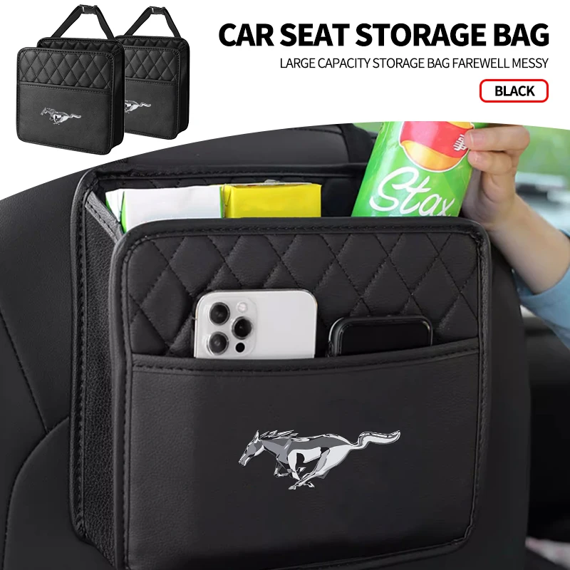 Car Seat Back Storage Bag Multi-function Seat Hanging Bag For Ford Mustang 2005 2006 2007 2008 2009 2016 GT Mach-E 2013 Escala