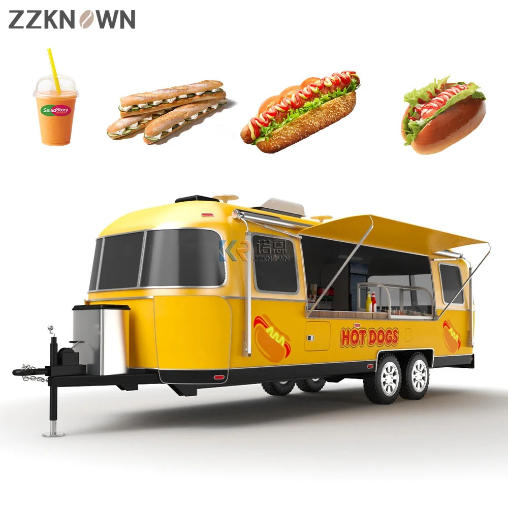 Size Customized Food Vending Mobile Restaurant Truck Crepe Cart Fast Truck Van Trailer Kiosk For Sale