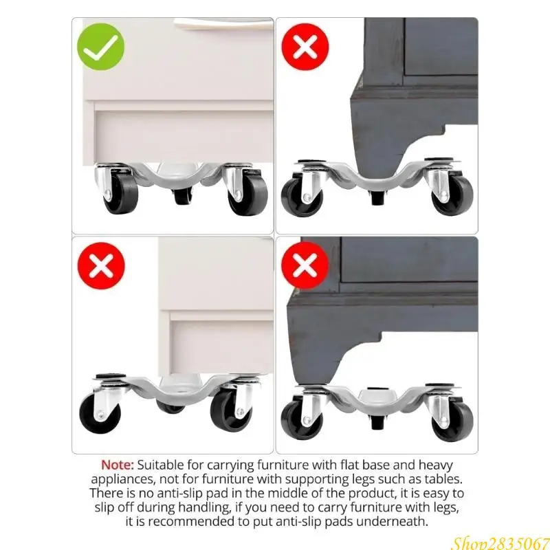 Triangular Base Wheeled Load Shifter Carbon Steels Moving Tool 3 Wheel Dollies For Easy Furniture Warehouse Moving 831F