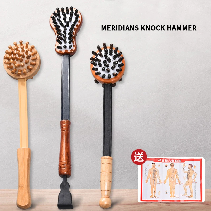 360-degree rotation head manual body massage relieve fatigue gold massage beat dredge the meridian massage hammer