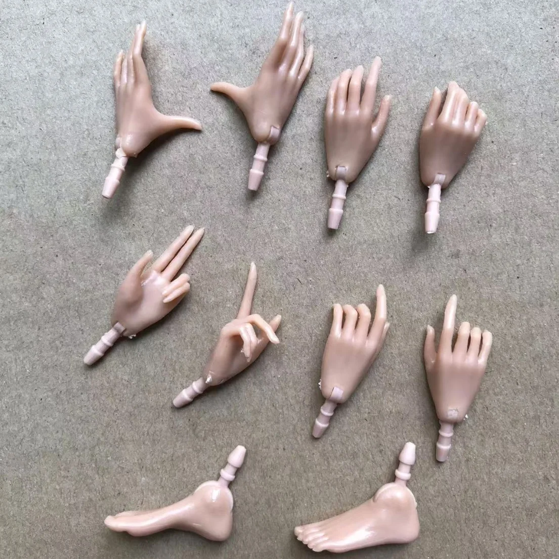 MENGF Doll Hands Feet 1/6 Doll Parts Beige Latin Dark Brown Doll Accessories DIY Dressing Doll Decors Hands Legs Feet