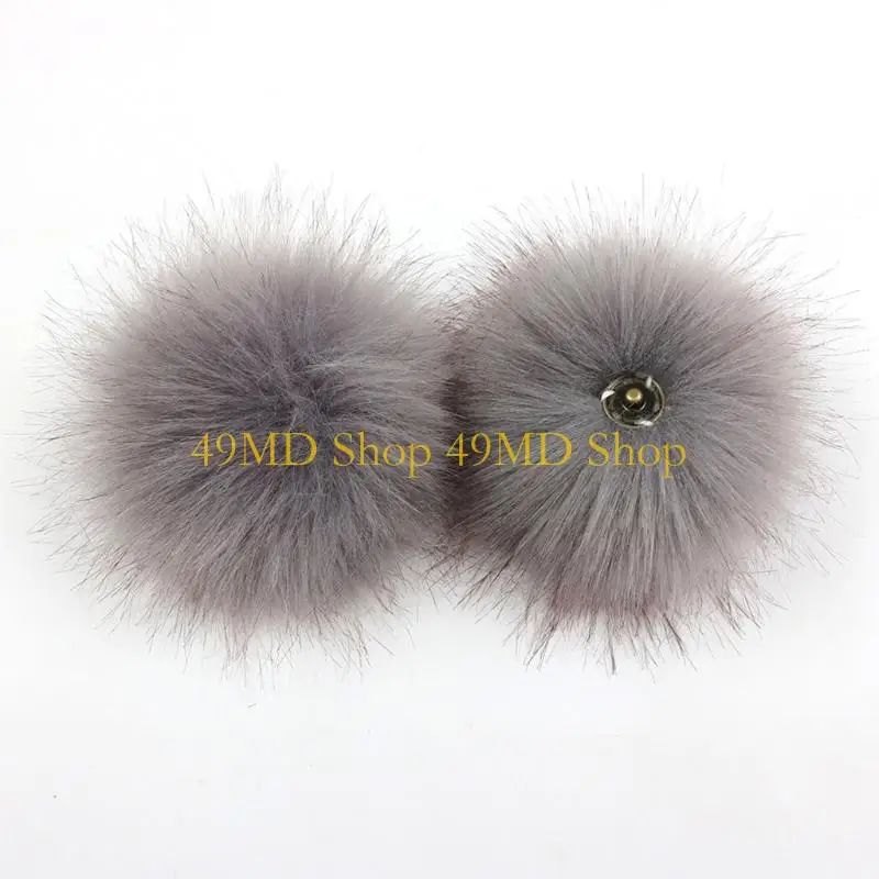 49MD 3 Piece Fuzzy Faux Furs Hair Ball Tassels Pendant Charm DIY Hat Scarf Accessory