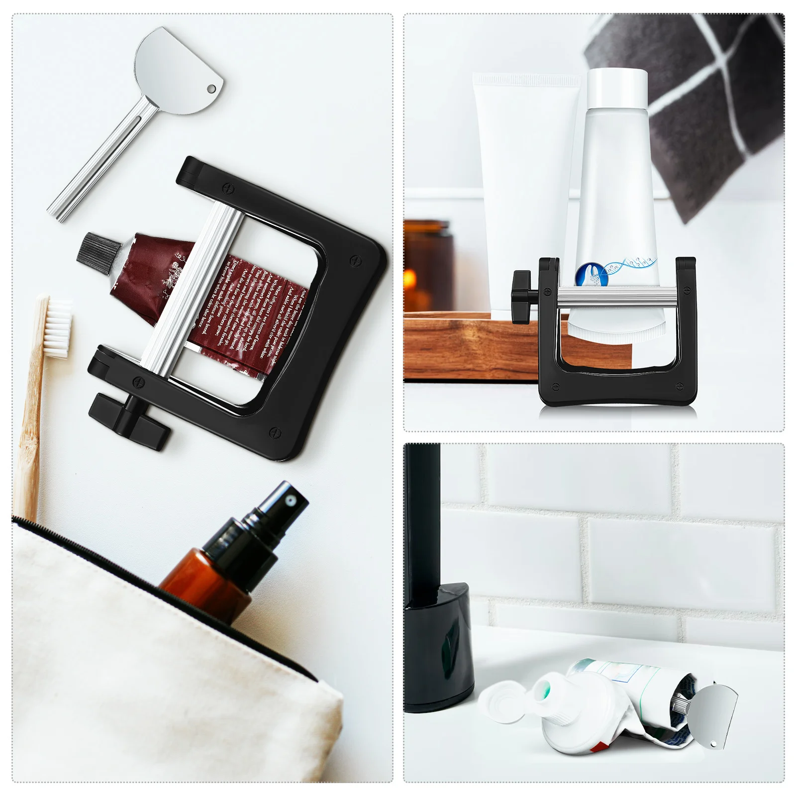 

1Set Toothpaste Squeezer Manual Durable Aluminum Alloy Metal Tube Squeezer Ergonomic Design for Toothpaste Hair Dye Cream