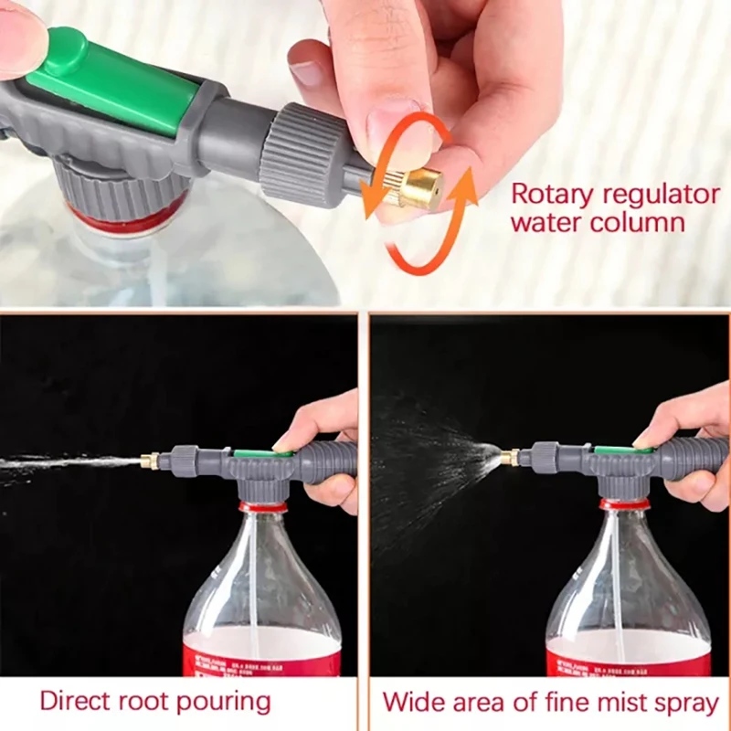 JFBL Hot 10PCS Plastic Manual Sprayer Adjustable Drink Bottle Spray Head Nozzle High Pressure Air Pump Garden Watering Tool