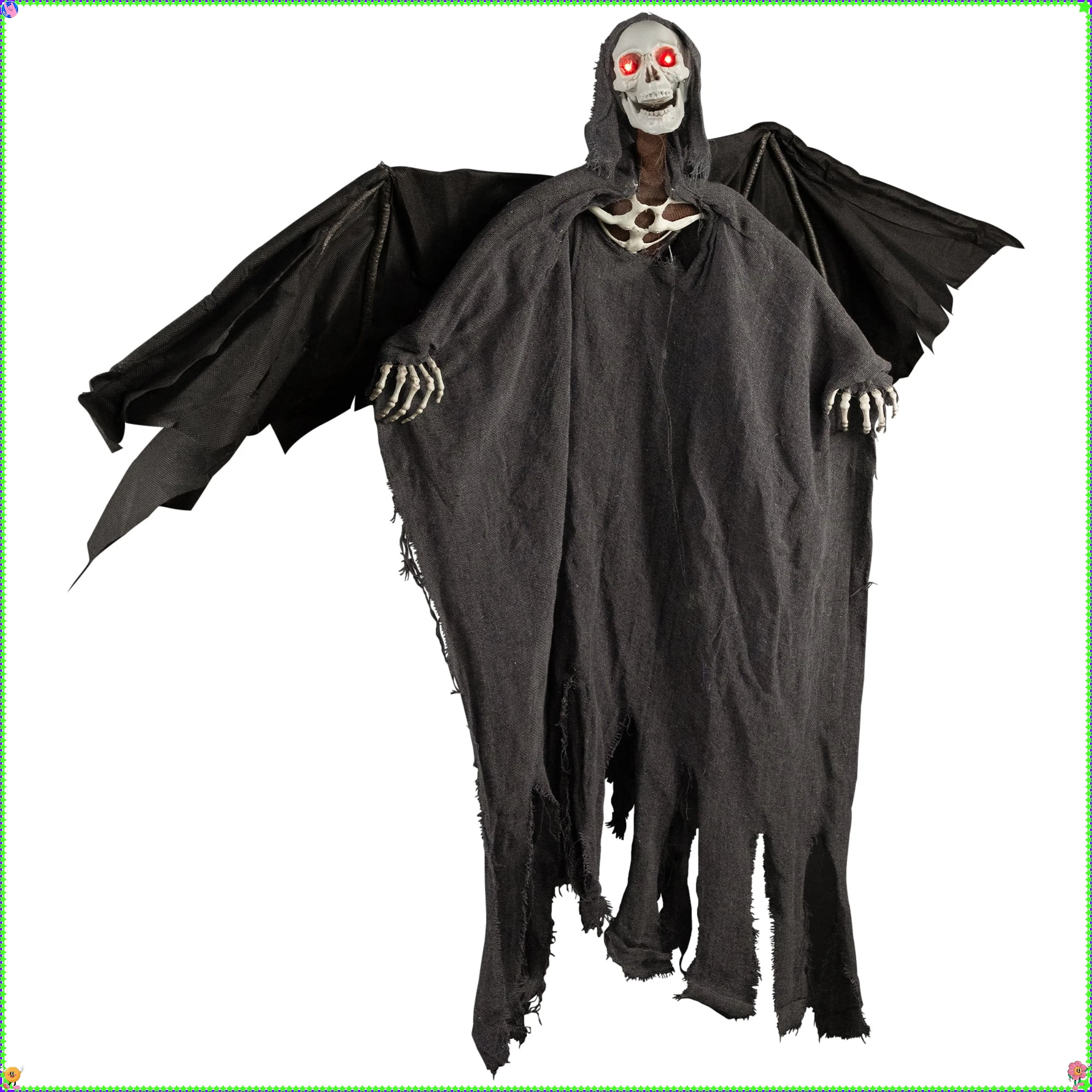 

Светодиодная подсветка анимированного крылатого мрачного жнеца на Хэллоуин - 50 дюймов