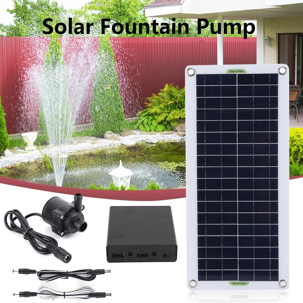 30W Solar Fountain Pump Mini Water Sprinkler Solar Powered Pump with Water Pump Watering System Energy Saving Kits for Garden