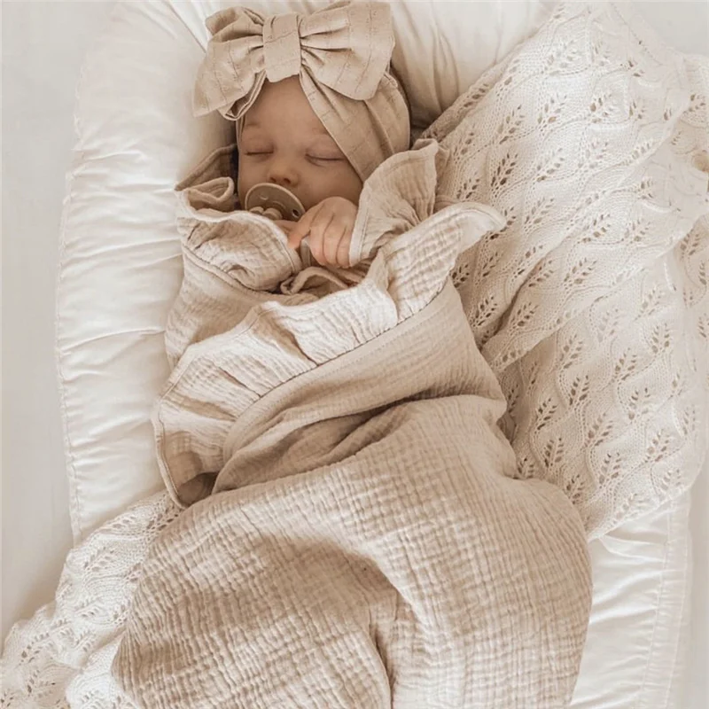 

Cotton Muslin Baby Blankets Solid Color Swaddle Blanket Bedding Newborn Baby Accessories