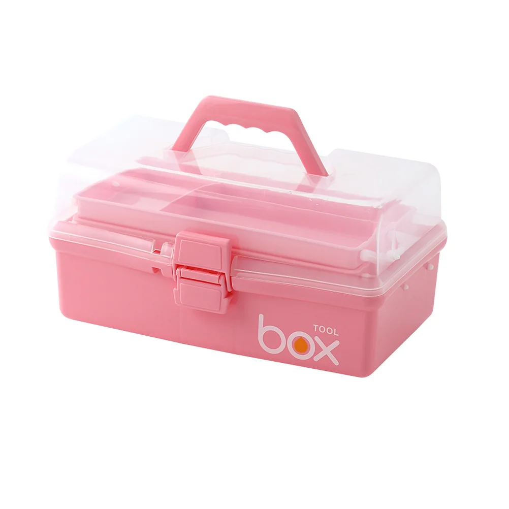 صندوق دواء الطوارئ المحمول Pink S، منظم تخزين متين وخفيف الوزن للمنزل والمكتب والسفر والتخييم #3