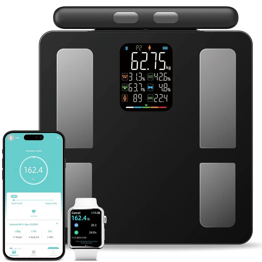 

Body Fat BMI Scale 8 Electrodes Digital Bathroom Scale Full Body Composition Weight Analysis Scale 280x280mm