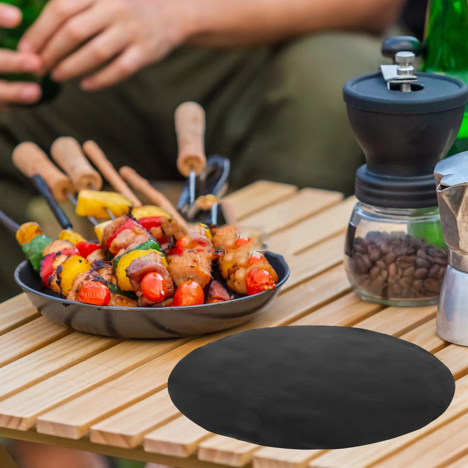 

Round BBQ Mat Nonstick Grill Cooking Pad Reusable for Outdoor Grilling Vegetables Bacon Fish Kebabs Easy Clean Lightweight